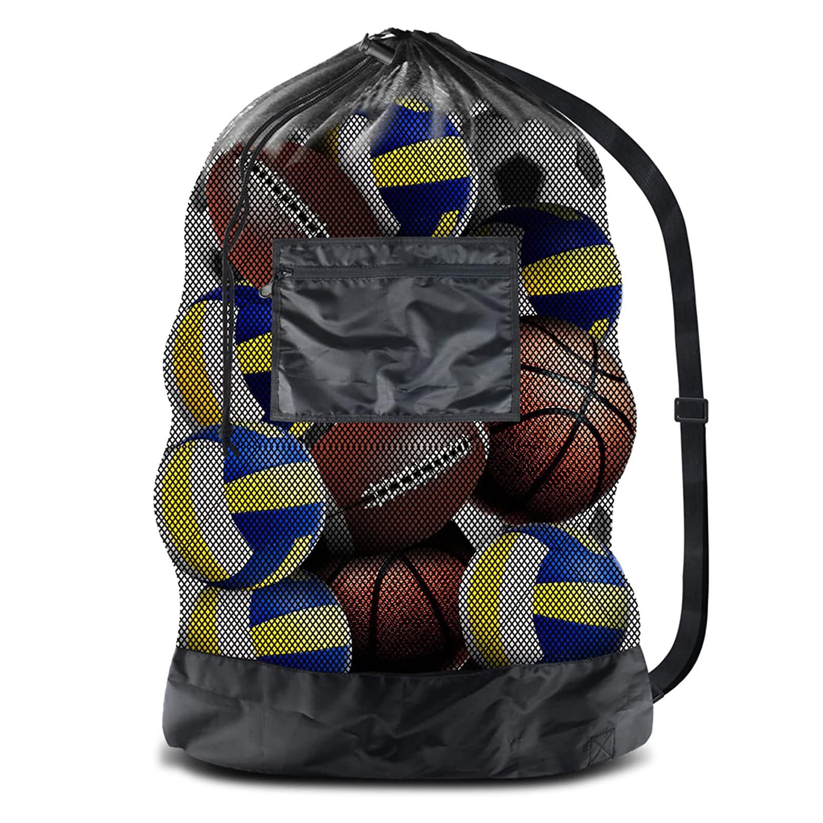 Red de Pelota Extra Grande, Bolsa para Pelotas de fútbol, Grande, Red de Pelota para 12-15 Pelotas, para fútbol, Baloncesto, Balonmano, Voleibol, Negro (30 x 40 Pulgadas)
