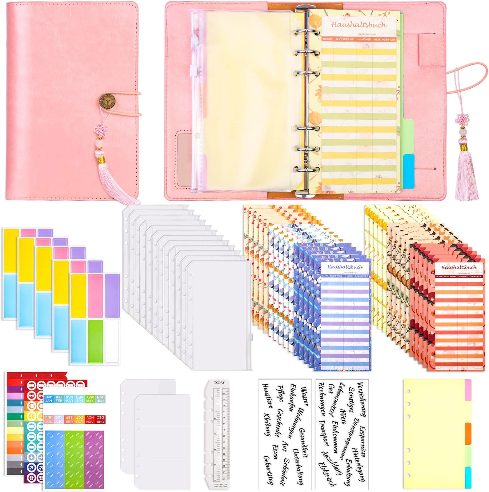 HOMSFOU Cash Organizer voor Bankbiljetten Draagbare Budget Binder met