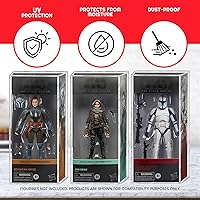 Vista 5 de EVORETRO Estuche de exhibición para figuras de acción Compatible con Hasbro Star Wars 2020 Serie Negra Caja inclinada para figuras de acción de 6