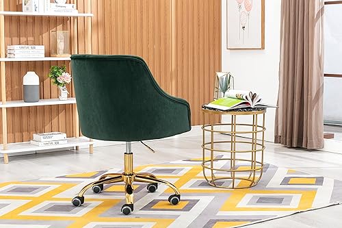 Miniatura 72 de ZOBIDO Cómoda silla de trabajo para la oficina en casa con ruedas, bonita y moderna tapizada de terciopelo con respaldo de concha, silla de