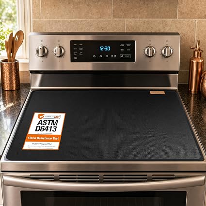 Glass Stove Top Cover for Electric Stove, Heat Resistant Silicone