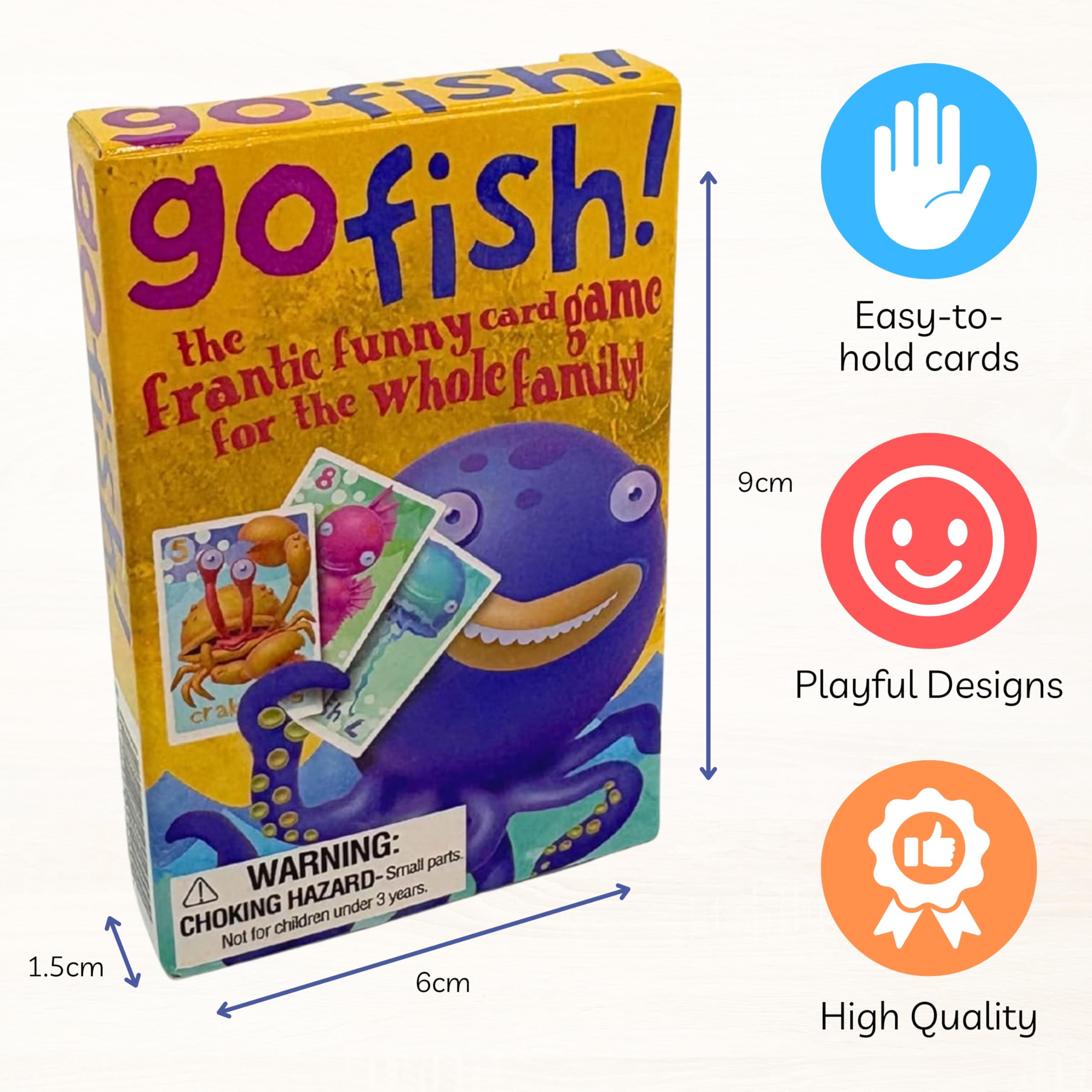 House of Marbles Go Fish! Classic Family Fun Card Game for Adults and Kids, Easy to Shuffle and Durable, Ideal for Travel, Holidays, Day Trips or Games Night