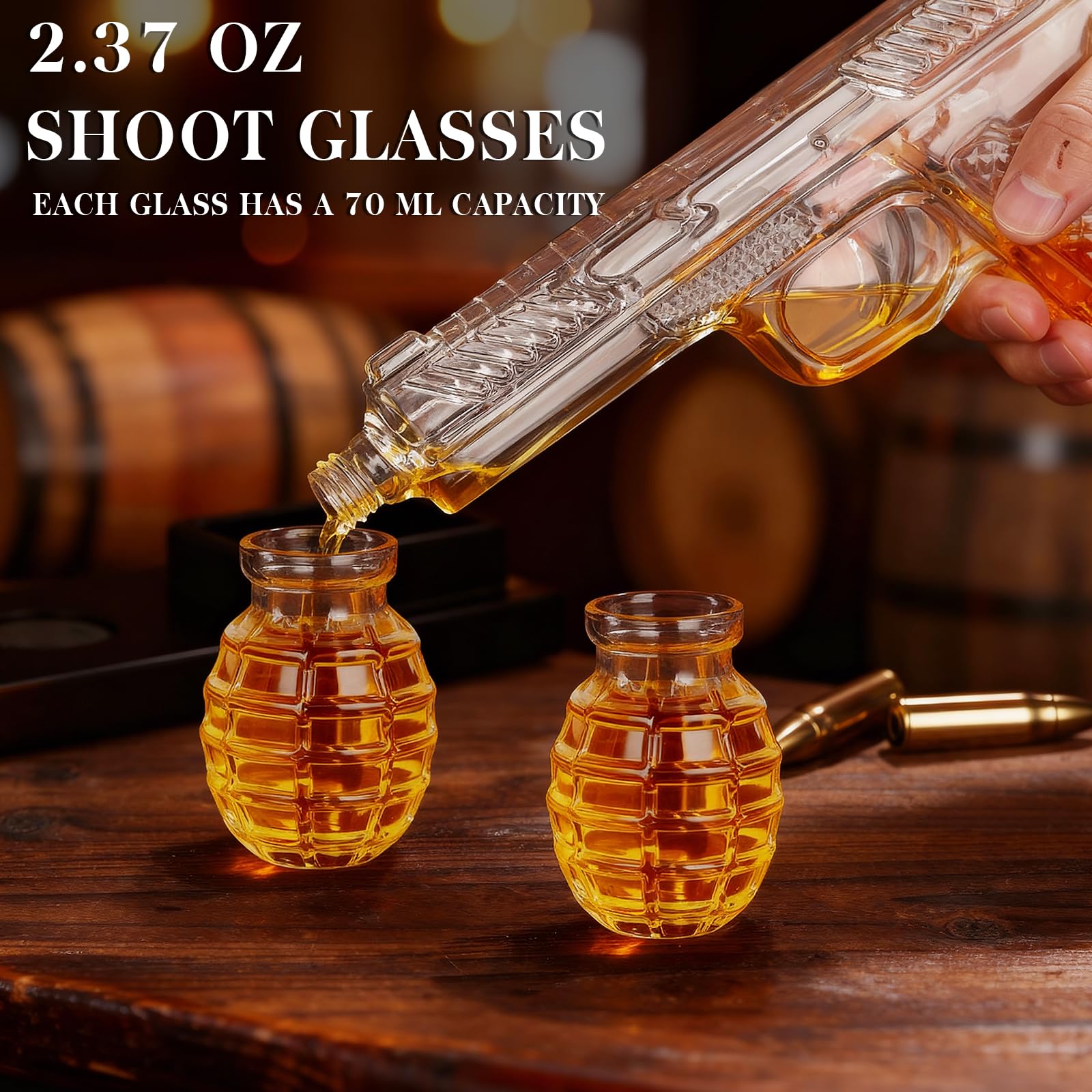 Kollea Ensemble De Carafe à Whisky Pour Homme, 1,437,3 G, Style Casino Avec 4 Dés, Cadeau D'anniversaire Pour Homme, Papa, Lui, Petit Ami, Homme, Distributeur D'alcool Pour Anniversaire, Accessoire De