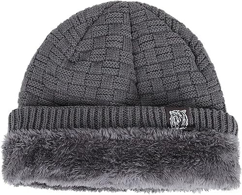 Miniatura 3 de Gorro para hombre de lana de invierno con patrón de gofre elegante repelente a la lluvia cálido con forro de vellón gorro holgado