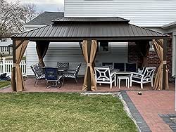 12' x 18' Hardtop Gazebo, Domi Outdoor Aluminum Metal Gazebo