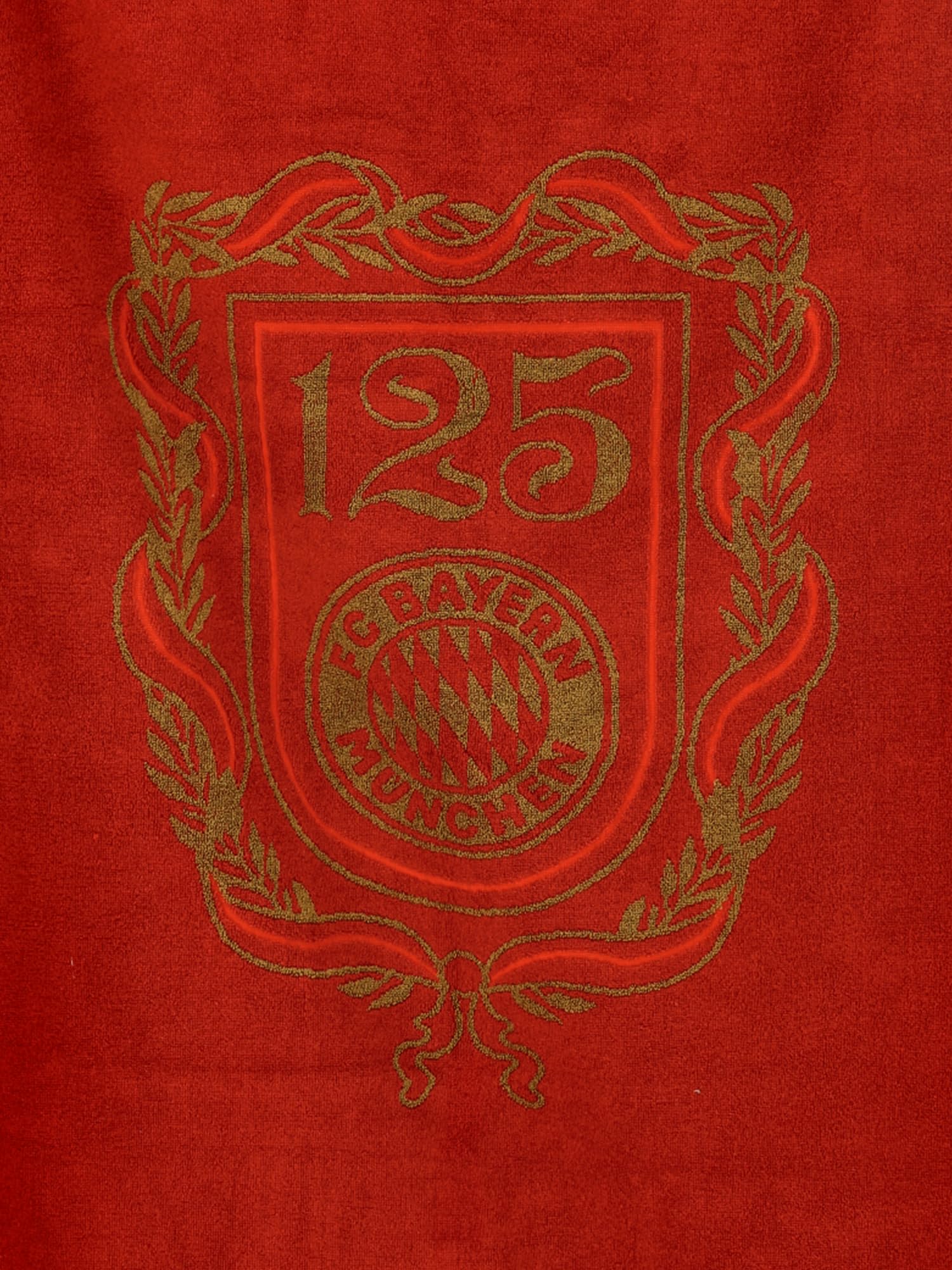 FC Bayern München I Duschtuch I Badetuch I Handtuch I 125 Jahre I Rot/Weiß I 140x70 cm