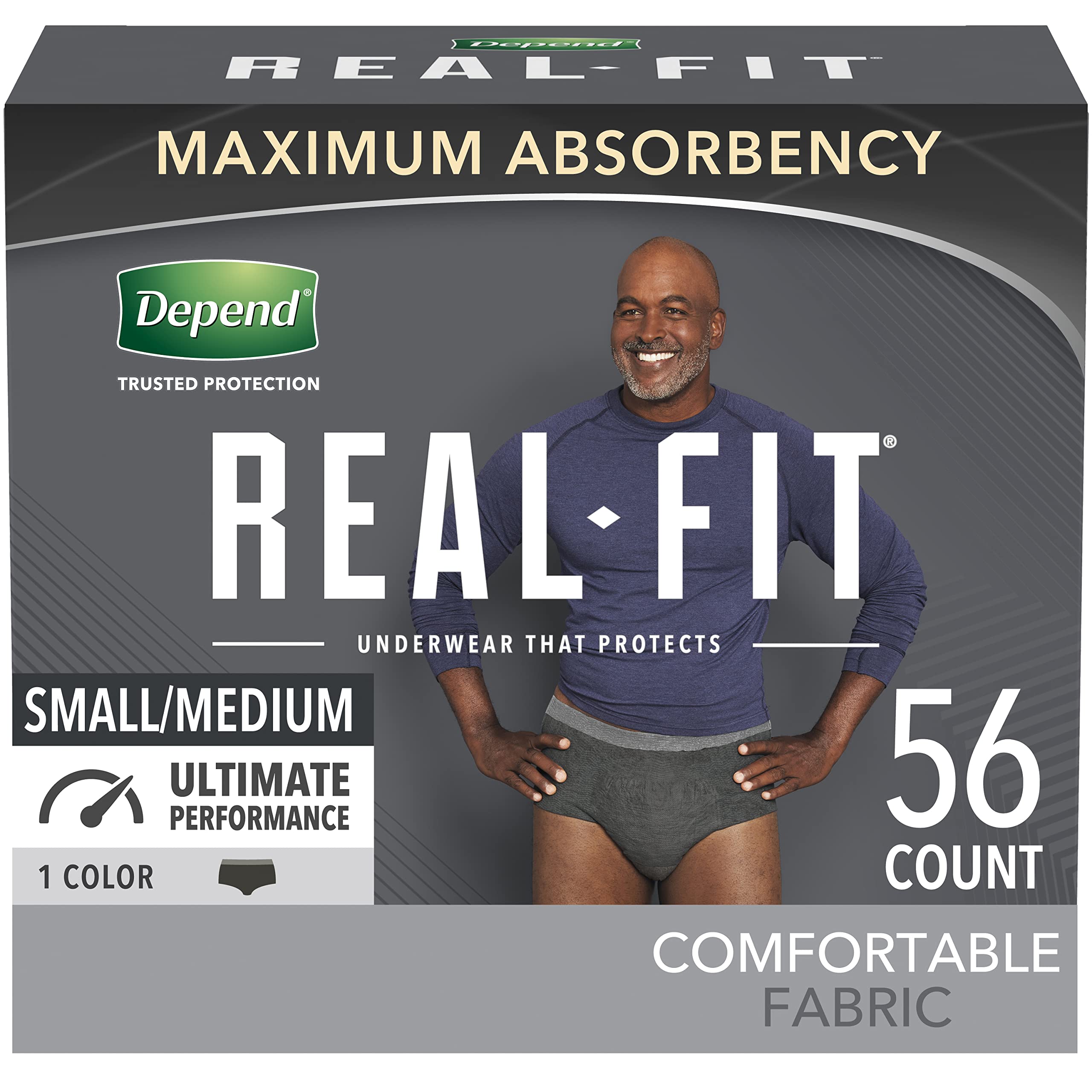 Buy Depend Real Fit Incontinence Underwear for Men, Maximum Absorbency, Disposable, Small/Medium