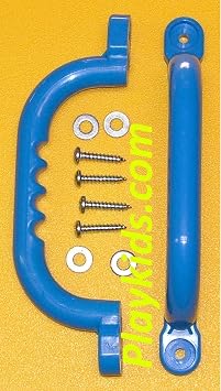 Handle Safety for Play Set Hand Grips Jungle Gym, Grab Bar for Swing Set Playgrounda Good Grip 10" Long Blue 1-Pair