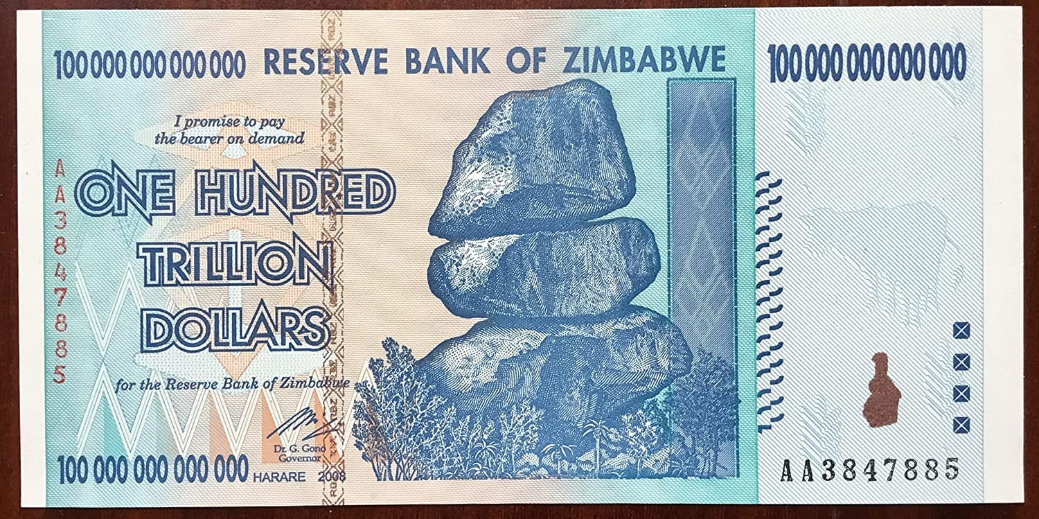 2008 - Zimbabwe 100 Trillion Paper Uncirculated Blue