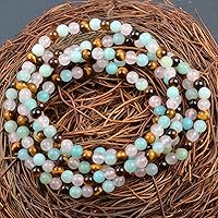 Vista 638 de MASSIVE BEADS Pulsera elástica de yoga hecha a mano con piedra natural, cristal curativo, energía, regalos para adultos unisex de 0.157 in, 0.236