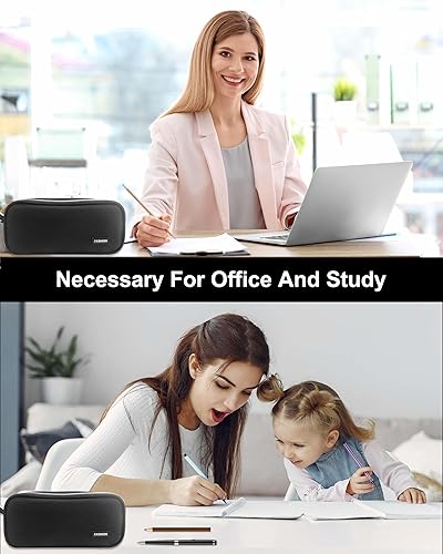 Miniatura 5 de Estuche para lápices de gran capacidad, bolsas expandibles con cremallera, 3 compartimentos, caja de lápices de lona, bonita bolsa para lápices,