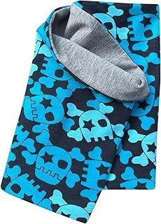 Pañuelo ecológico para niños y niñas, diseño de calaveras, color negro y azul 20160323
