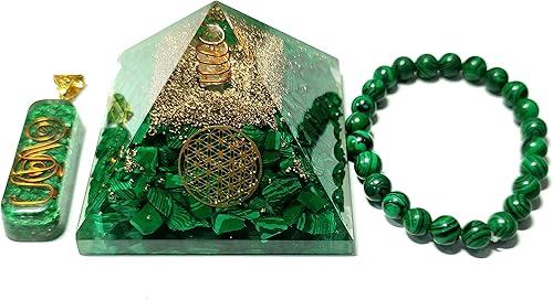 Miniatura 3 de Pulsera y colgante de pirámide de orgón de flor de la vida, Resina Cristales naturales Resina, Ágata