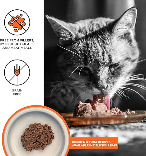 Miniatura 4 de BIXBI Liberty Wet Cat Food Patè Paquete variado con receta de pollo y receta de atún  (latas de 2.75 onzas, caja de 12)