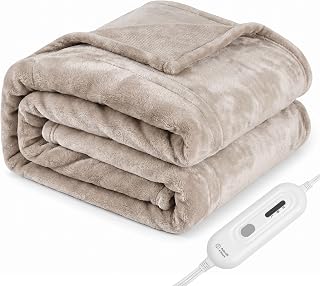 Heated Blanket Throw,Ultra Soft 2-Layer Flannel Electric Blanket | 3 Heat Settings, 4H Auto Off, ETL/FCC Certified, Overheat Protection, Machine Washable, for Couch & Bed, Office, Women Gifts