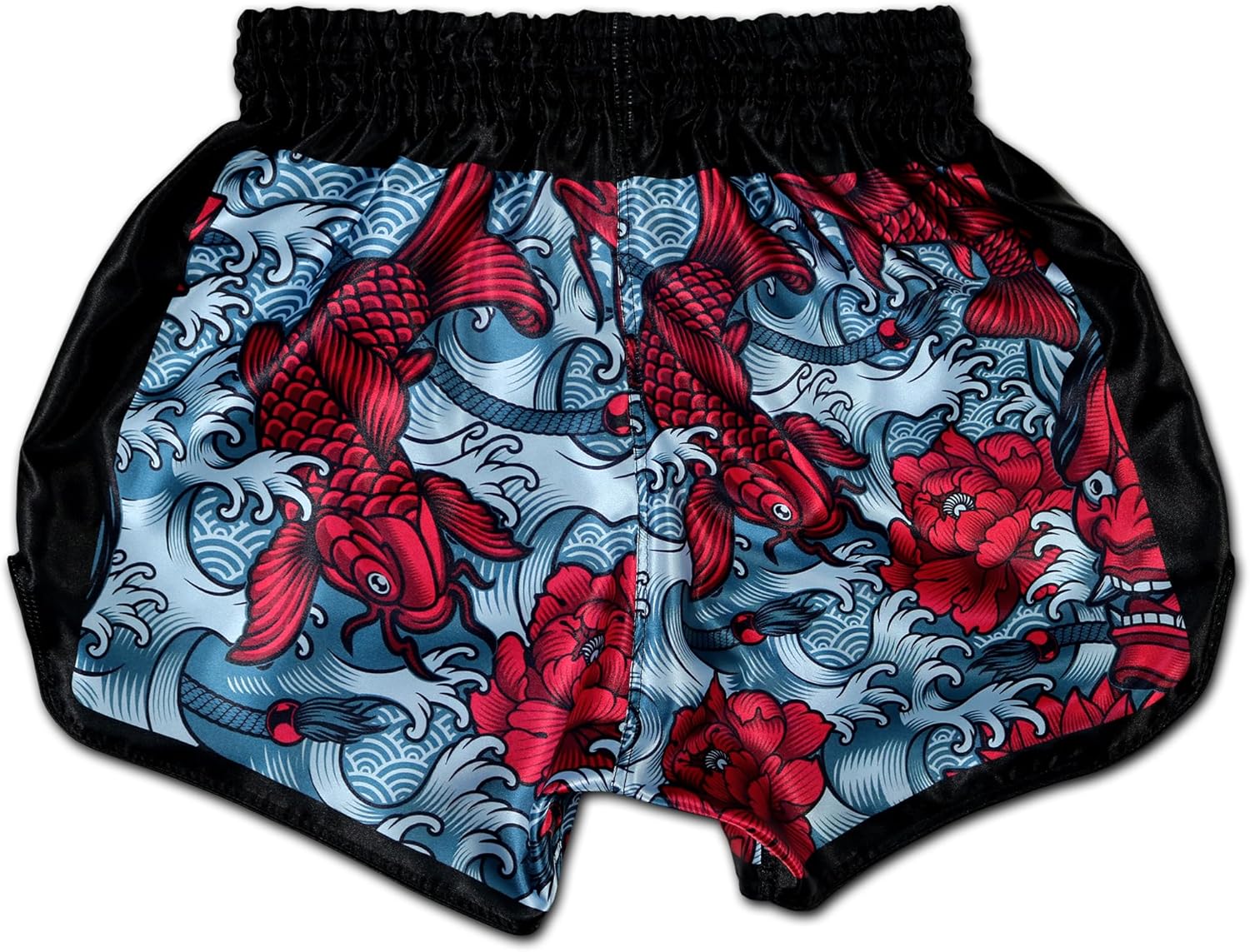 Generic Muay Thai Shorts for Men Devil's Koi Oni Mask Demon Boxing Trunks