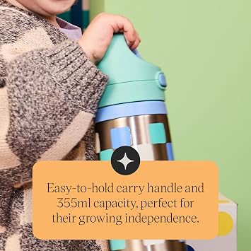 Tommee Tippee On The Go Insulated Straw Bottle 18m+ Stainless Steel