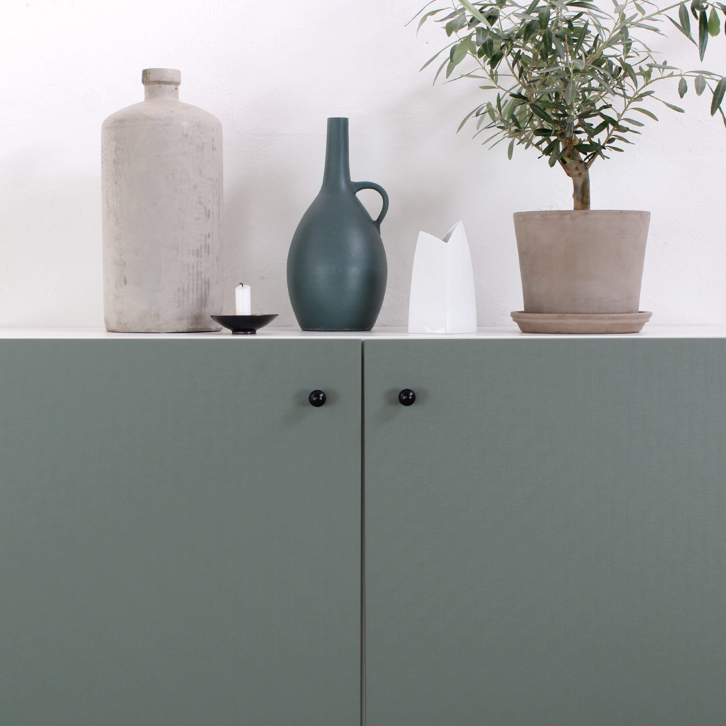 Poignée de meuble BALL Natural Goods Berlin Noir - Bouton d'armoire pour tiroir, commode, buffet, cuisine