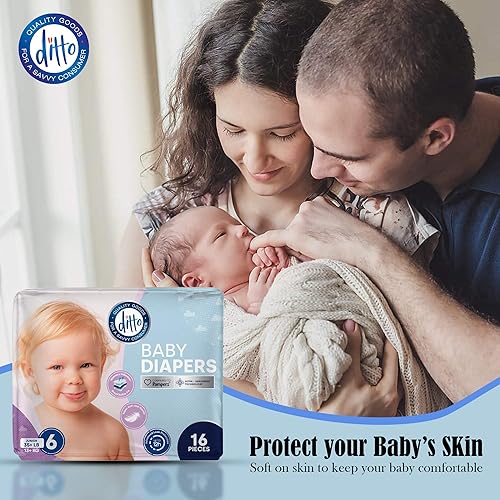 Miniatura 4 de Ditto Pañales para bebé talla 4 (160 unidades) Pañales desechables transpirables Protección contra fugas de 12 horas e indicador de humedad