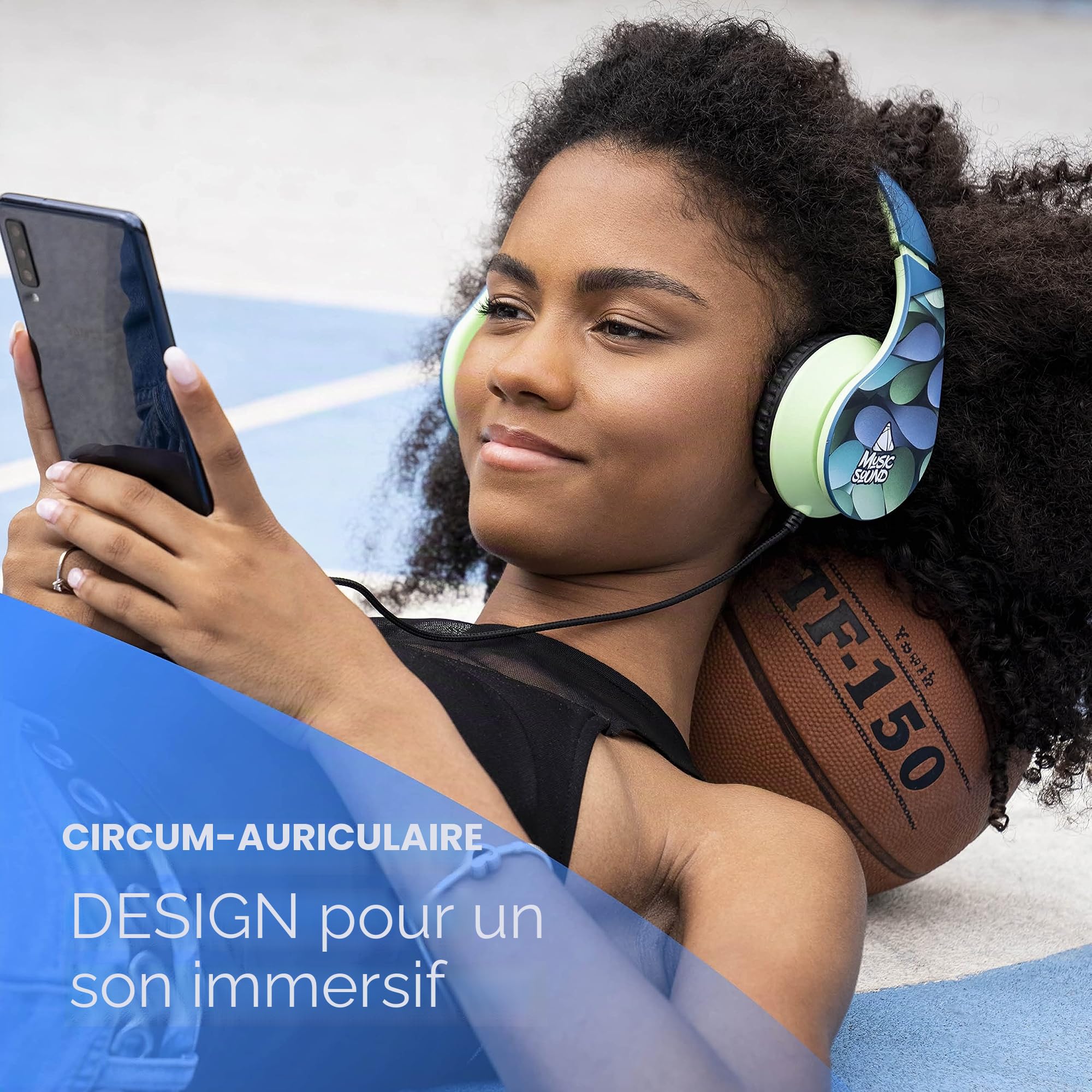 Music Sound | Casque Fil Fantasy | Casque Supra-auriculaire à Arceau Extensible et Repliable avec Câble Anti-nœuds 1,2 m - Connecteur Jack 3,5 mm - Fantasy “Violet”