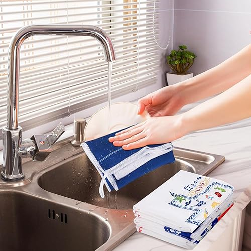 Miniatura 5 de FuWeave 6 toallas de cocina de Texas Bluebonnets con temática dulce, decorativo, blanco, azul y rojo, toallas de cocina de Texas, decoración de