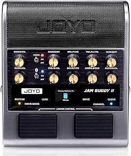 JOYO 10 W E-Gitarren-Combo-Verstärker, Multi-Effektpedal, tragbarer Verstärker mit Fußschalter, 14 Amp-Modelle, 3-Band-EQ, 36 Trommelmuster und Looper, OTG-Aufnahme, Bluetooth zum Üben (JAM Buddy II