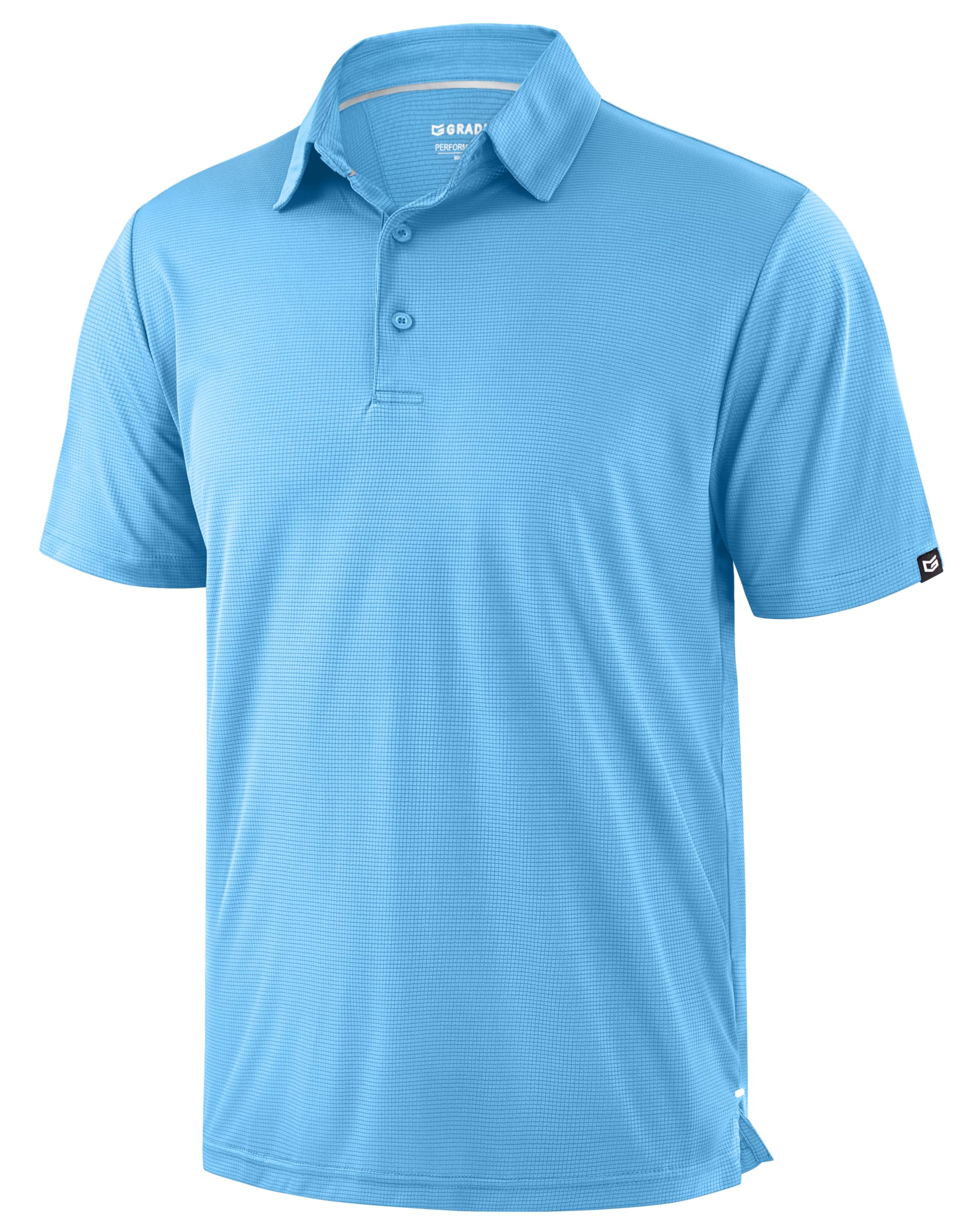 Mens Golf Shirt Grid Lightweight Short Sleeve Dry Fit Moisture Wicking Performance Athletic Collared Polo Shirts for Men — view 8