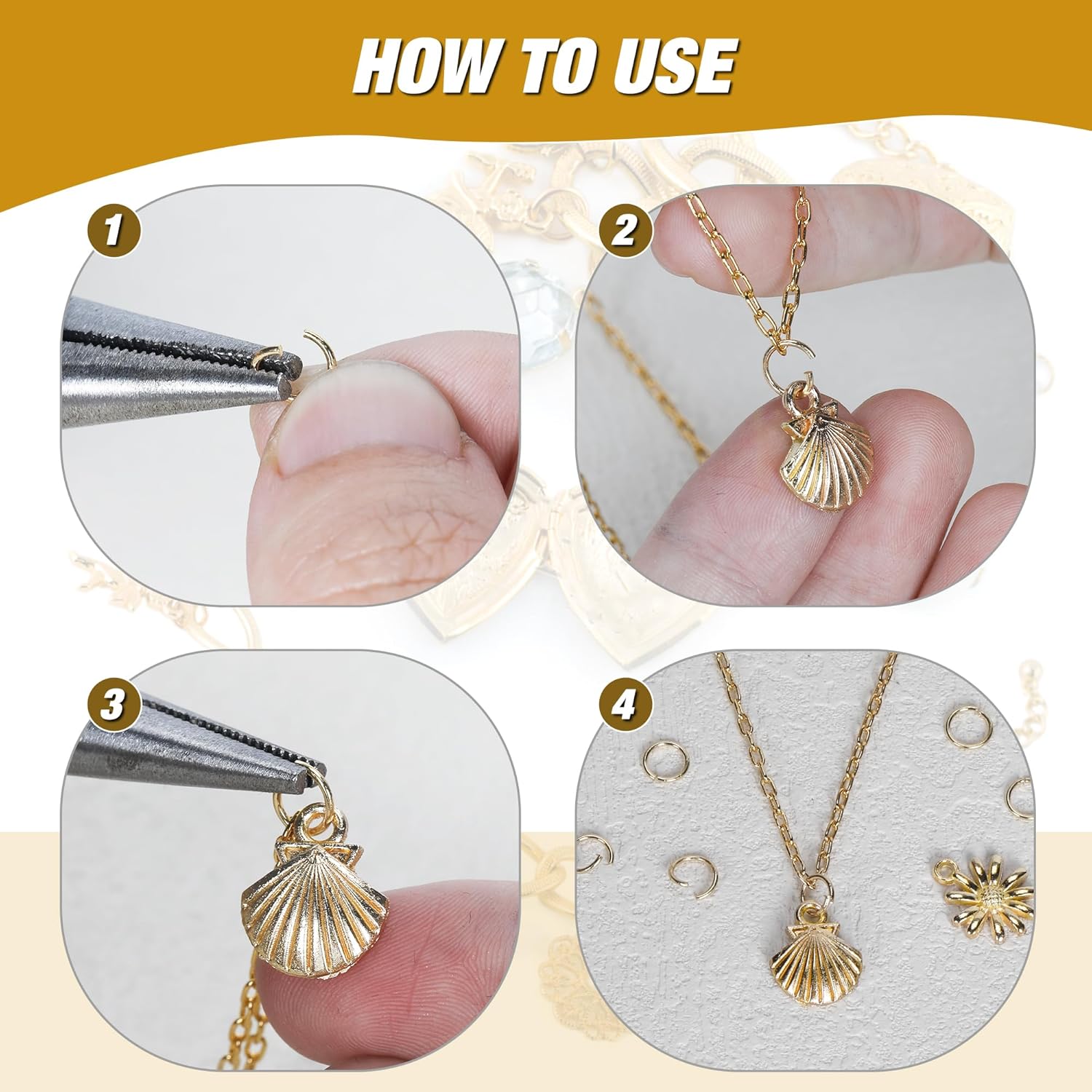 4MM 1000PCS 14K Gold Jump Rings for Jewelry Making Non Tarnish Small Open Gold Filled Jump Rings for Necklace Earrings Bracelet Key Chains and DIY Craft - Image 6