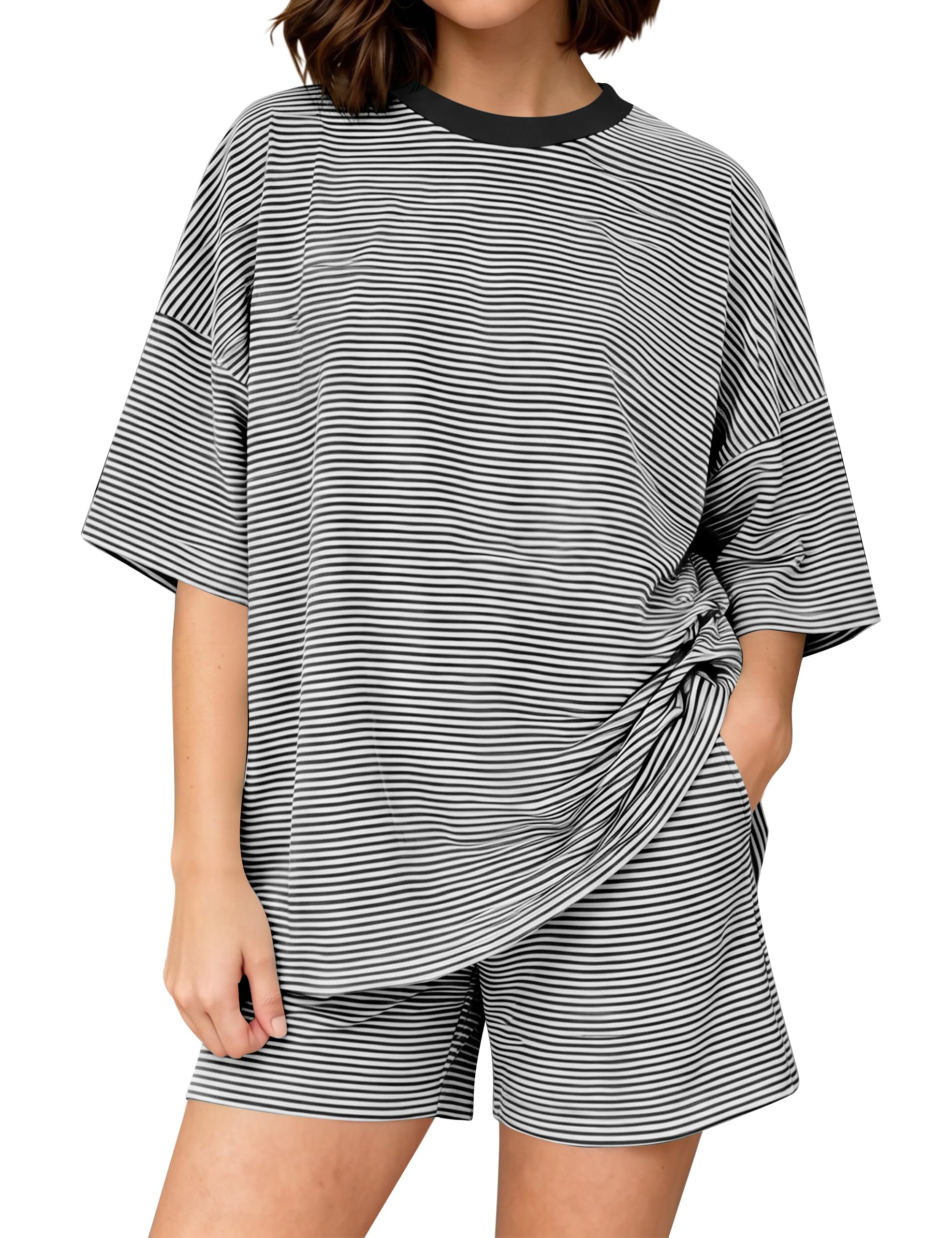 Photo 1 of Ardrem Women's Striped Lounge Set