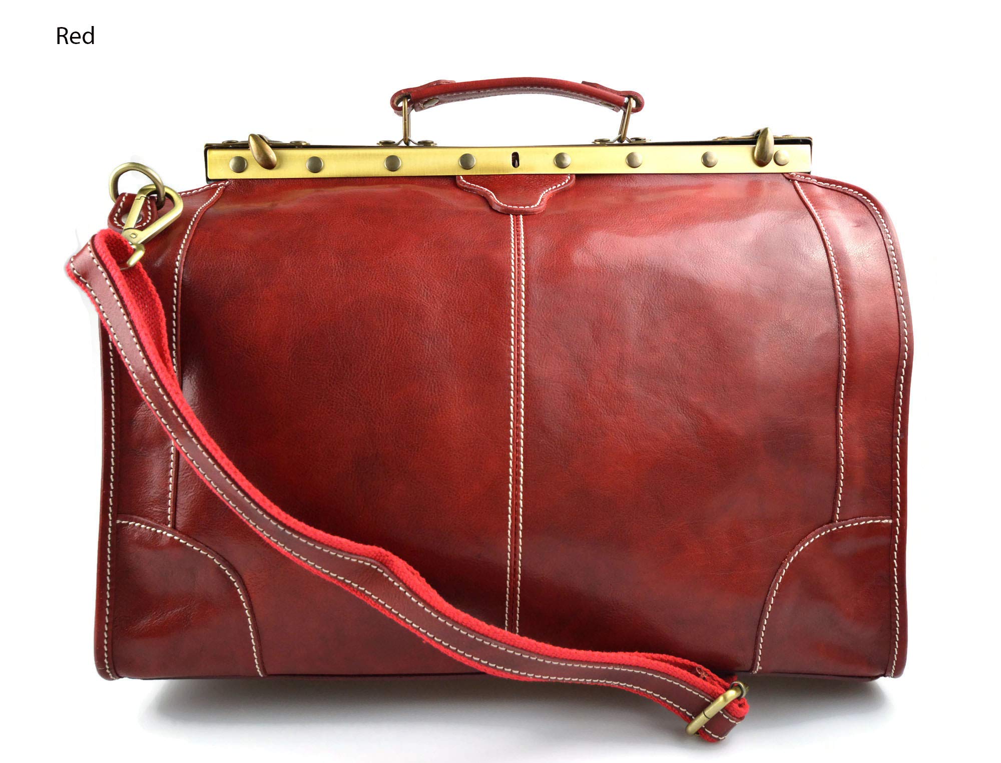 Bolso de cuero bolso de viaje doctor bag bolso doctor en piel bolso mujer bolso hombre bandolera de cuero bolso de mano bolso de espalda rojo