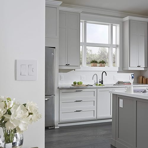 Miniatura 7 de Pass & Seymour NTLFULLWCC6 - Niveles de luz LED de noche ajustables, color blanco y Legrand Radiante sin tornillos placas de pared para tomas de