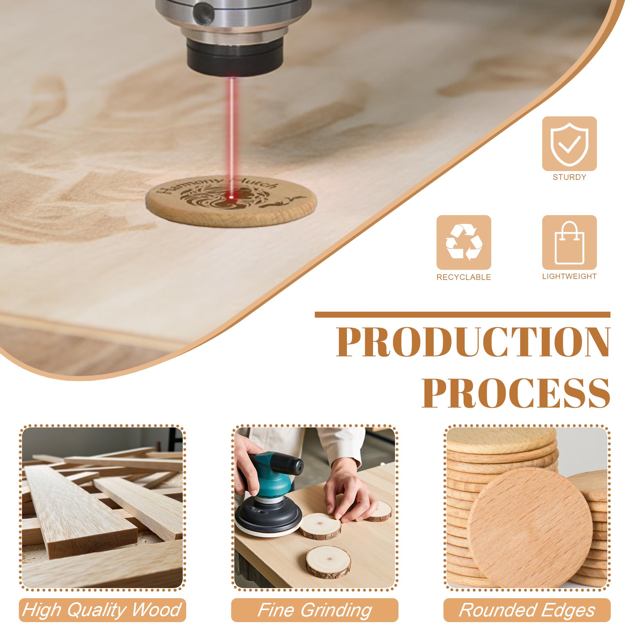 30-1000 gettoni in legno personalizzati, gettoni personalizzati da 1,5 pollici, incisi con il tuo logo/testo o immagine su truciolo di legno, ideali per bar, feste, matrimoni, eventi aziendali