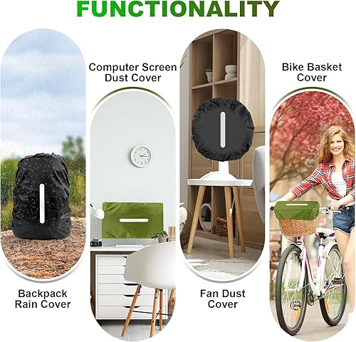 Miniatura 87 de LAMA 2 fundas impermeables de lluvia para mochila, protector reflectante a prueba de lluvia para antipolvo y antirrobo, L 41L-55L negro y azul