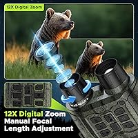 Vista 4 de Gafas de visión nocturna, prismáticos de visión nocturna 4K de 112 MP para adultos, zoom 12X y batería de 5000 mAh, tarjeta de 64 GB incluida