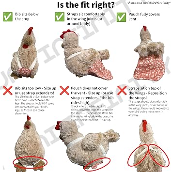 Chicken Diapers for Indoor Chickens, Duck Diapers for Pet Ducks, Ducklings, Pigeons, Goslings - Reusable, Adjustable Diaperalls by Uni Infinity (Black Floral, Chicken Large, 1, Count)