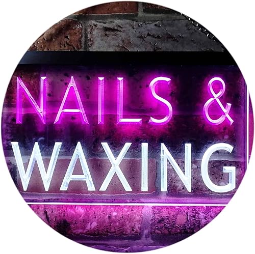 Vista 10 de ADVPRO Nails Waxing Beauty Salon Display Dual Color LED Neon Sign Blue & Red 12" x 8.5" st6s32-i0358-br