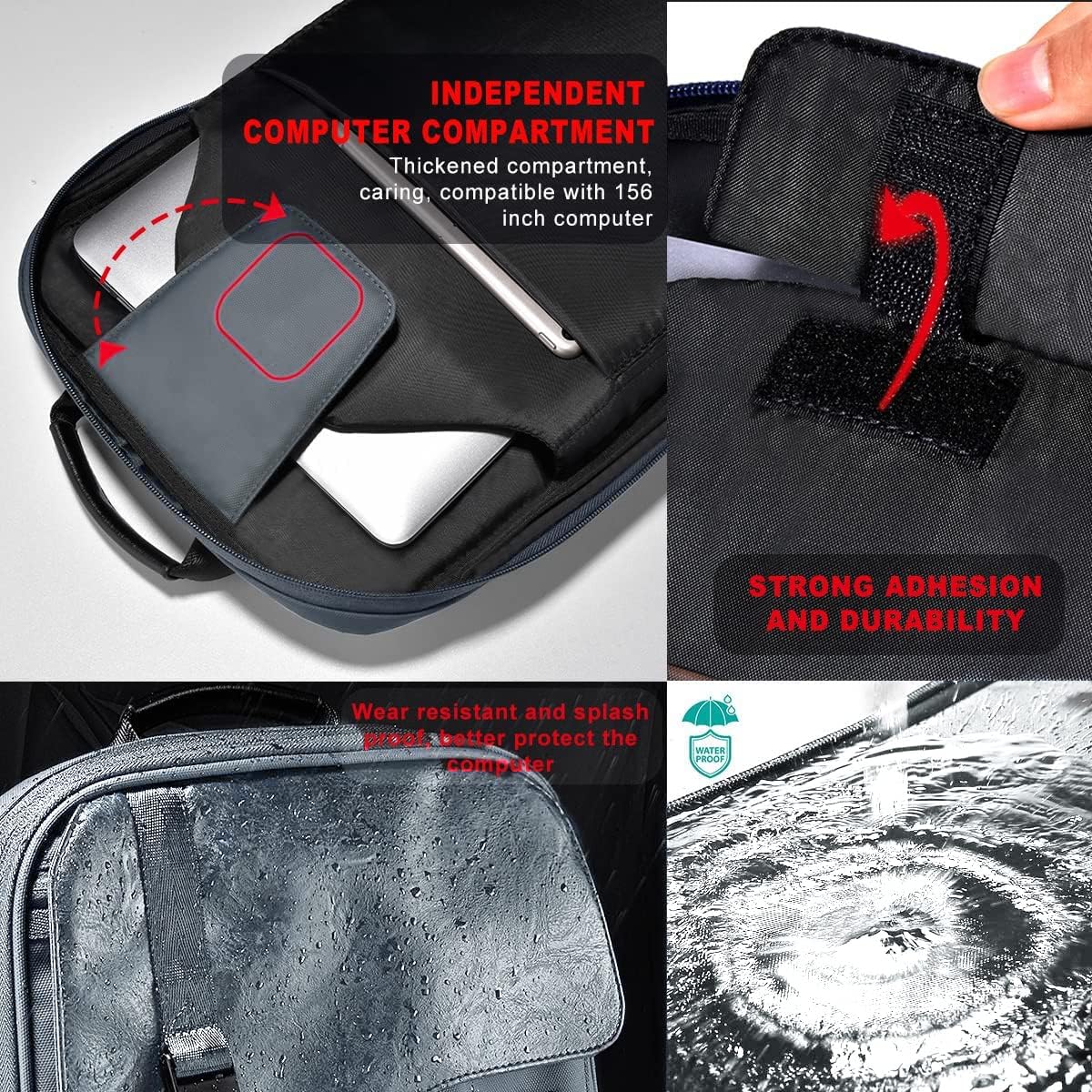 Slim & Expandable Laptop Backpack 15.6 Inch, Computer Rucksack Water Resistant Bag, Anti-Theft Travel Daypack for Men and Women-Gray