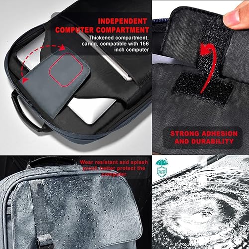 Miniatura 2 de Mochila delgada y expandible para laptop de 15.6 pulgadas, mochila resistente al agua, mochila de viaje antirrobo para hombres y mujeres, color gris