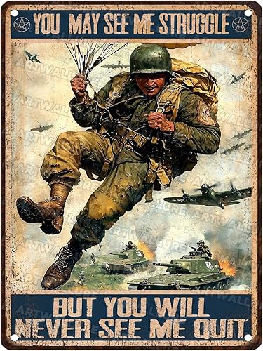 Miniatura 20 de Letrero de metal vintage con texto en inglés «All Will Kill You So Choose Something Fun Retro Metal Poster Office Rustic Home Office» (soldado de la