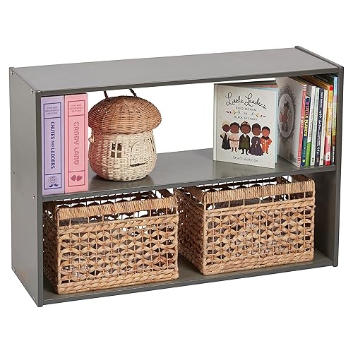 Miniatura 12 de ECR4Kids Streamline Gabinete de almacenamiento de 2 estantes, 24 pulgadas de alto, pantalla de doble cara, gris lavado Gris (Grey