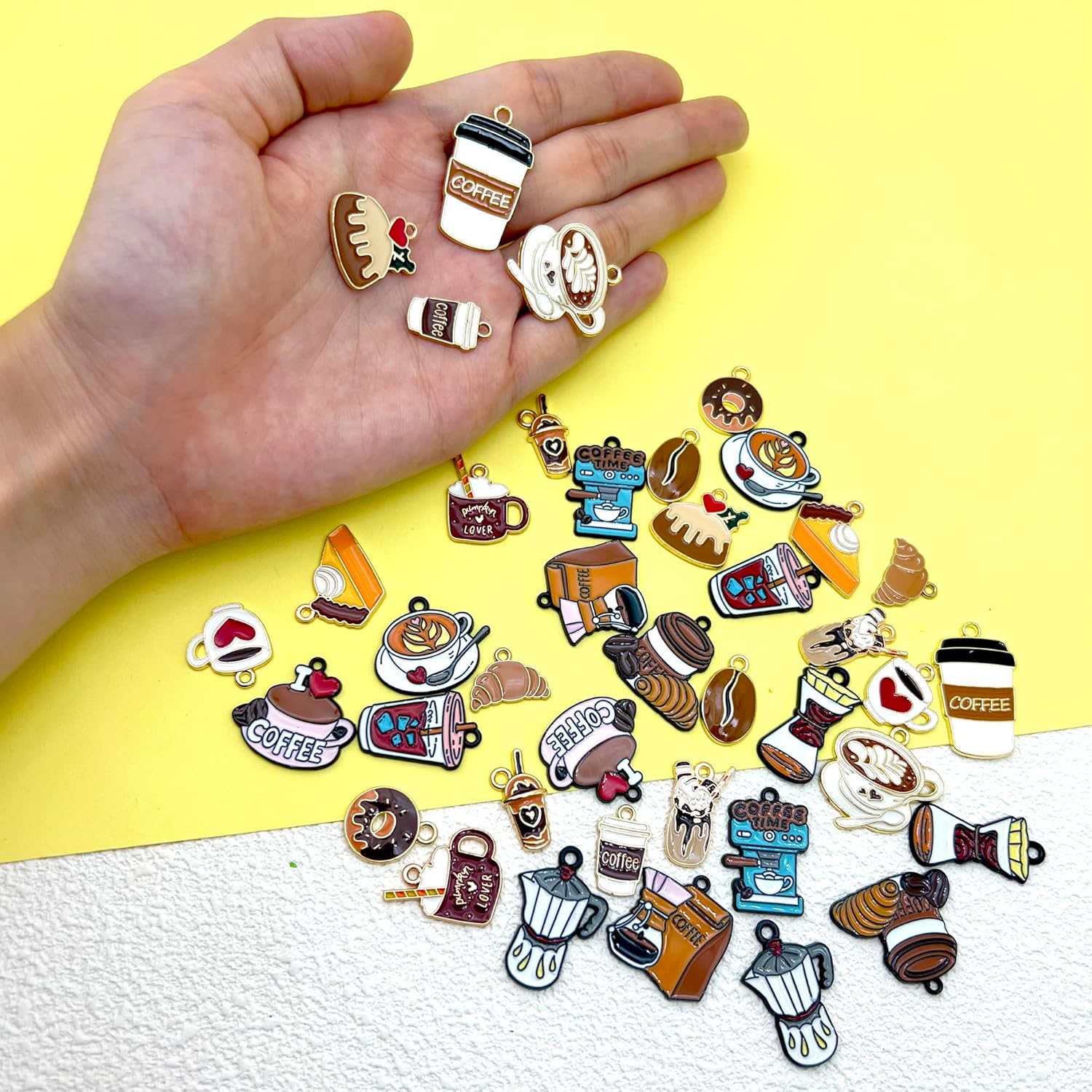 40Pcs 20 Styles Enamel Charms - Alloy Pendants for DIY Jewelry Craft Supplies - Image 3