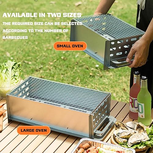 Miniatura 5 de Parrilla portátil pequeña de acero inoxidable, soporte plegable para parrilla portátil, parrillas de barbacoa de carbón para viajes, picnic y