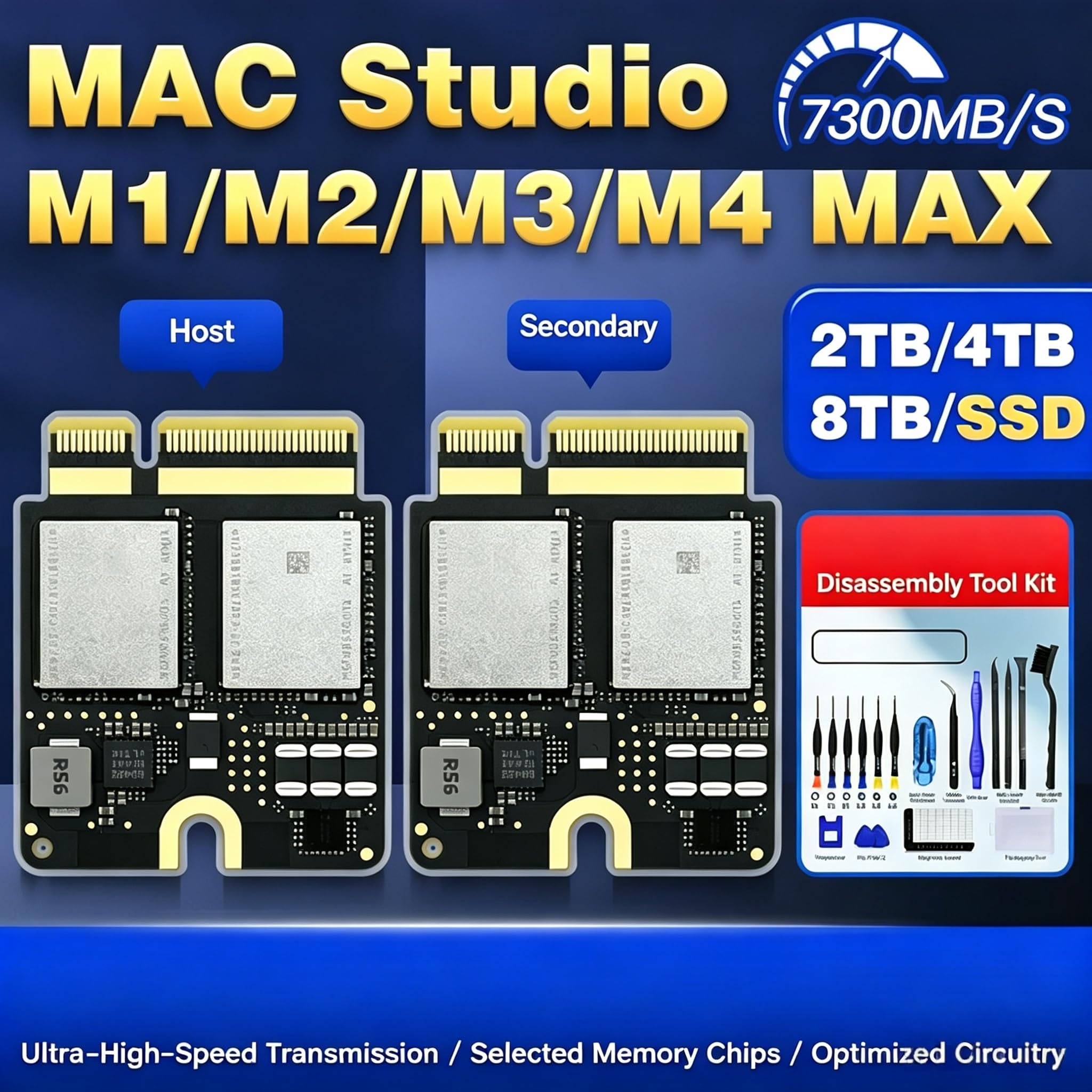 Mac sutdio M1/M2/M3/M4 SSDWewnętrzny dysk twardy, odpowiedni do 2 TB, 4 TB, 8 TB Ultra/Max, ulepszenie pojemności, oryginalny zestaw obwodów drukowanych PCB, studio, łatwa aktualizacja dla