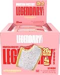 Legendary Foods 20 gr Protein Pastry | Low Carb Tasty Protein Bar Alternative | Keto Friendly | No Sugar Added | High Protein Snacks | On-The-Go Breakfast | Gluten Free Keto Food - Strawberry (10-Pack)