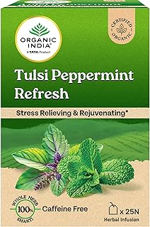 ORGANIC INDIA Tulsi Peppermint Refresh 25 Tea Bags || Stress Relieving & Rejuvenating || Feeling Refreshed || Tulsi Tea - ... Price In India