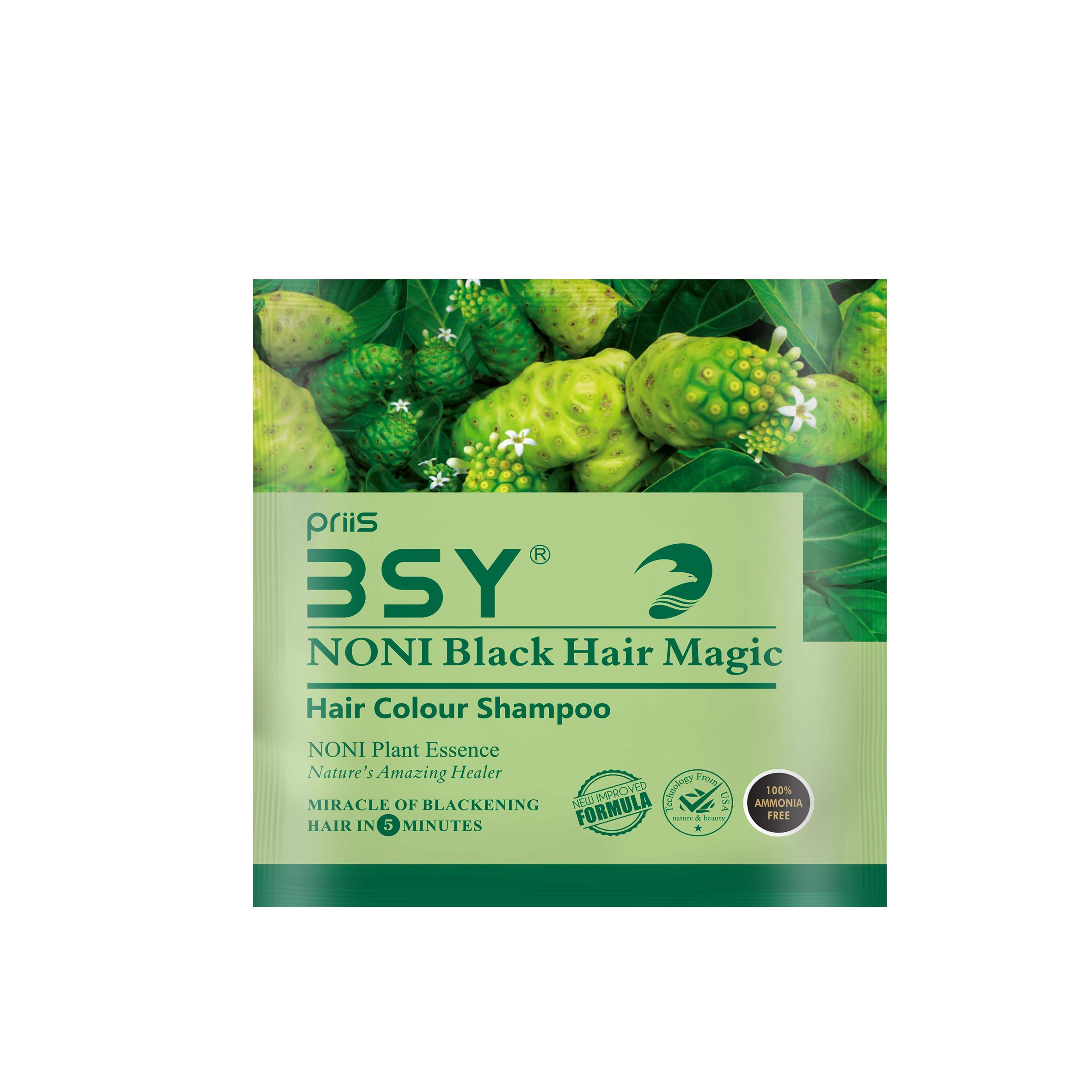 BSY Noni Black Hair Magic (12 ml X 12 Sachet) Hair Color Hair Dye