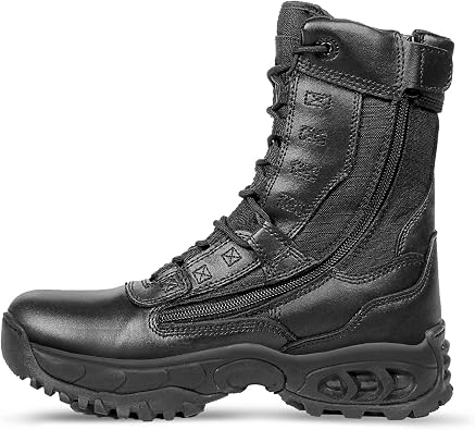 Ridge Footwear Mens AIR-TAC Ghost with Zipper 8" Leather Boot Rip-Stop Nylon