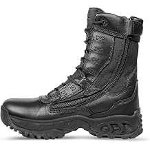 Ridge Footwear Mens AIR-TAC Ghost with Zipper 8" Leather Boot Rip-Stop Nylon