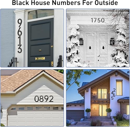 Miniatura 6 de Número de casa flotante para exteriores modernos números de dirección de casa para exteriores  Números de casa de metal grande de 7 pulgadas negro