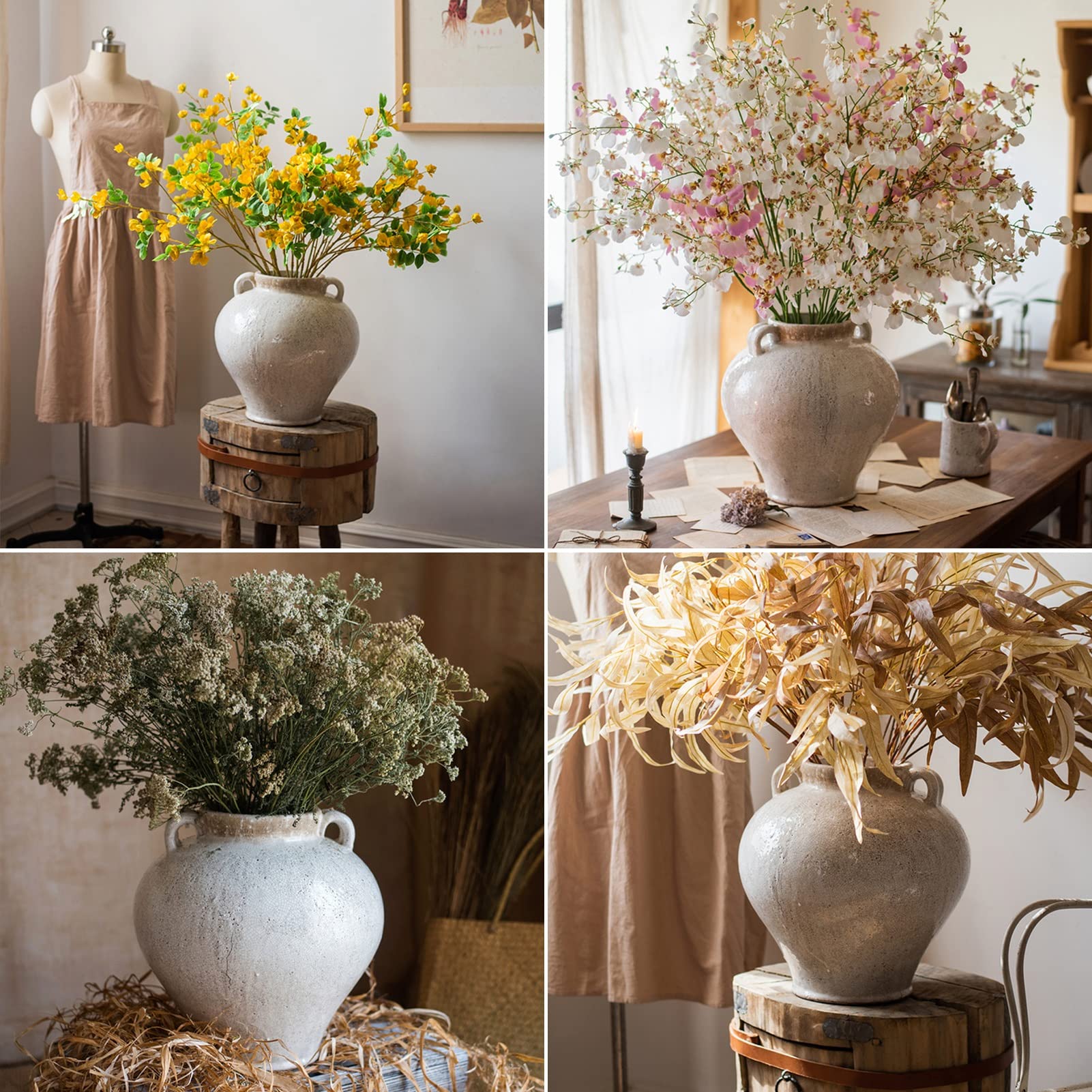 Amazon.co.jp: 田舎風の古びた陶器の装飾花瓶で、家の装飾に使われてい